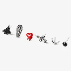 Set di orecchini a lobo - Motivi gotici - 6 pz