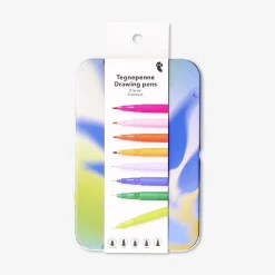 Set di penne da disegno in scatola di latta - 8 pz