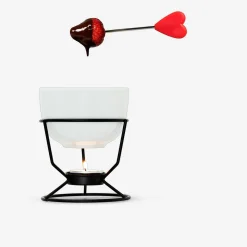 Set per fonduta di cioccolato. Con 2 forchette