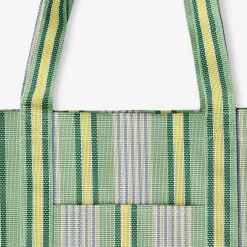 Shopper in rete verde a righe