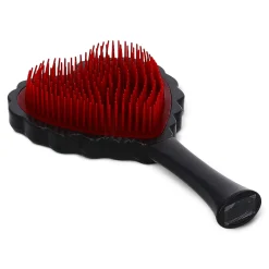 Spazzola per capelli a cuore rossa e nera