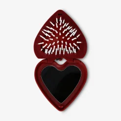 Spazzola pieghevole a cuore con specchio