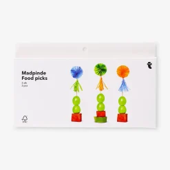 Stecchini per finger food con ventagli e nappine di carta - 3 pz