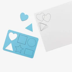 Stencil da disegno in legno con forme assortite - 6 pz