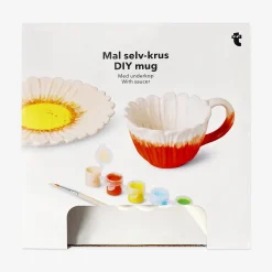 Tazza a fiore in ceramica fai da te con piattino