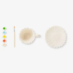 Tazza a fiore in ceramica fai da te con piattino