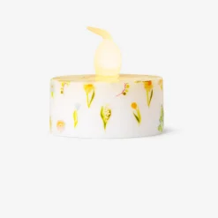 Tealight a LED con stampa floreale - 4 pz