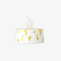 Tealight a LED con stampa floreale - 4 pz