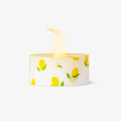 Tealight a LED con stampa limoni - 4 pz