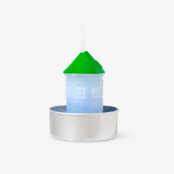 Tealight casette blu & verdi - 4 pz