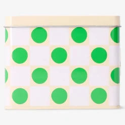 Teglia quadrata con pois verdi - 12x12 cm