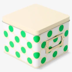 Teglia quadrata con pois verdi - 12x12 cm