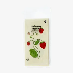 Tovaglioli cocktail con stampa di fragole - 16 pz