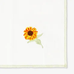 Tovaglioli di stoffa con girasoli ricamati - 2 pezzi