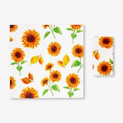 Tovaglioli di stoffa con stampa a girasoli - 2 pezzi