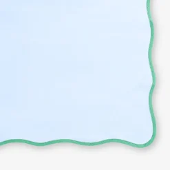 Tovaglioli in tessuto blu con bordo smerlato - 2 pz