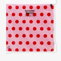 Tovaglioli rosa con pois rossi - 16 pz