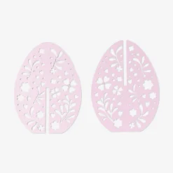 Uova decorative piccole in legno rosa - 2 pz