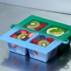 Vaschetta per cubetti di ghiaccio blu e verde
