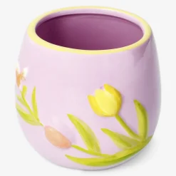 Vaso con fiori in rilievo