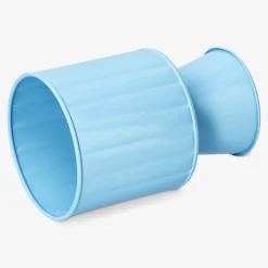 Vaso per piante in metallo blu rialzato - 11 cm
