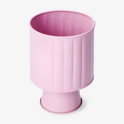 Vaso per piante in metallo rosa rialzato - 12 cm