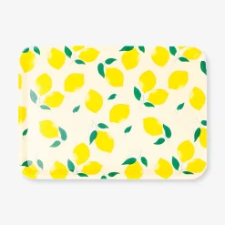 Vassoio decorativo con stampa di limoni - 22x31 cm