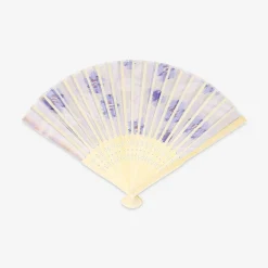 Ventaglio pieghevole in bambù - Design astratto viola